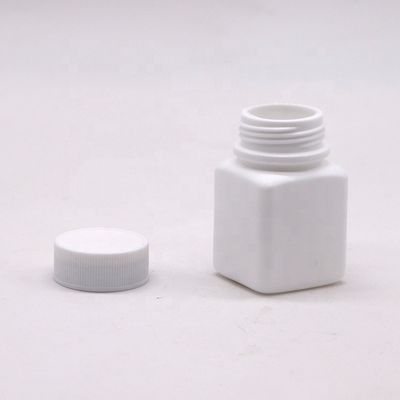 Industrial Pharmaceutical HDPE 30cc Square Plastic Pill Capsule Bottle with Screw Cap