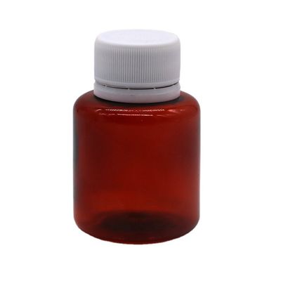 70ML PET Amber Maple Cough Syrup Oral Liquid Bottle with Safety Cap and Heat Seal
