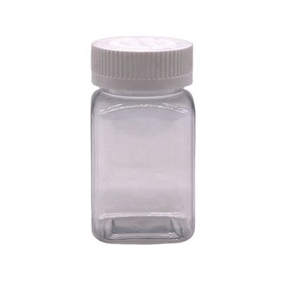 Medicine Bottle 100ml PET Square Plastic Bottle with Custom Colour and Various Lids