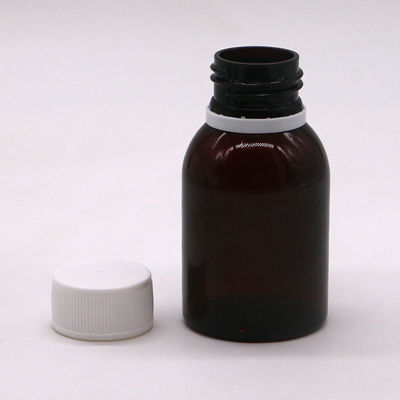 80ML PET Maple Cough Syrup Oral Liquid Bottle with Screen Printing and Safety Cap