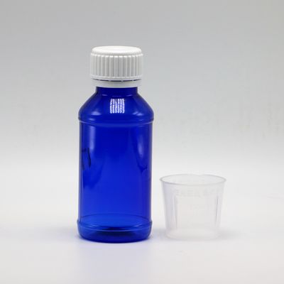 100cc PET Amber/Orange/Blue Maple Cough Syrup Bottle with Safety Cap and Heat Seal