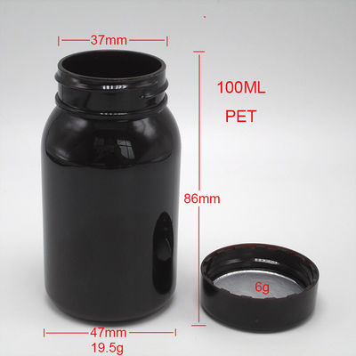 Industrial Medicine 100cc PET Pill Bottles for Food Grade Vitamin Supplements