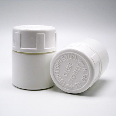 30ml HDPE Portable White Plastic Powder Medicine Pill Tablet Bottles Container with Child Safety Cap
