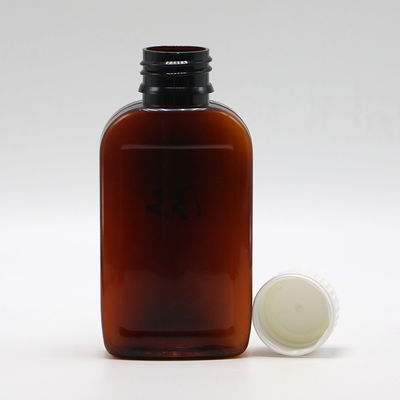 100cc PET Amber/Orange Maple Cough Syrup Bottle with CRC Cap and Heat Seal Free Samples