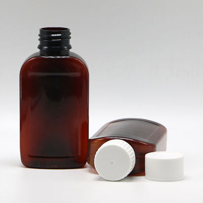 100cc PET Amber/Orange Maple Cough Syrup Bottle with CRC Cap and Heat Seal Free Samples
