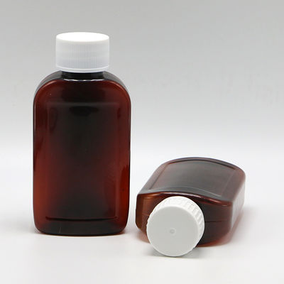 100cc PET Amber/Orange Maple Cough Syrup Bottle with CRC Cap and Heat Seal Free Samples