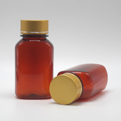 Customizable Color 150ml PET Square Flat Plastic Medicine Bottles with Different Lids