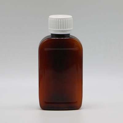 100cc PET Amber/Orange Maple Cough Syrup Bottle with CRC Cap and Heat Seal Free Samples