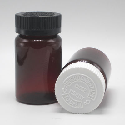 100ML PET Amber Plastic Medicine Bottle for Pill/Vitamin/Capsule Collar Material PET