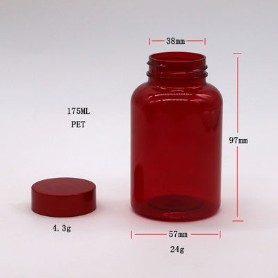 PET Plastic Type 175ML/6OZ Capsule Pill Medicine Bottle with CRC Screw Flip Top Caps