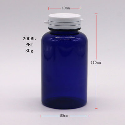Collar Material PET 200cc Round Plastic Bottle Medicine Container with Easy Pull Ring Caps