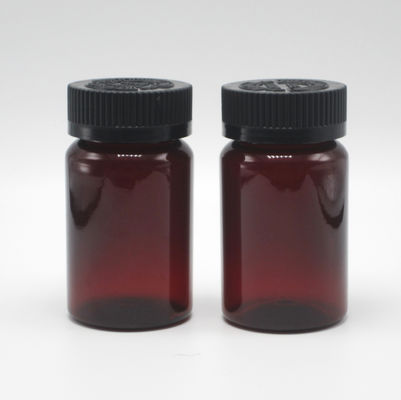 100ML PET Amber Plastic Pill/Vitamin/Capsule Bottle with Child Safety Cover and Screw Cap