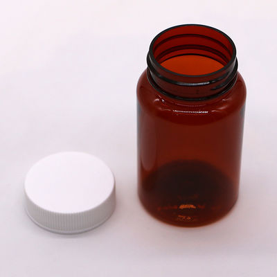 100ML PET Amber Plastic Pill/Vitamin/Capsule Bottle with Child Safety Cover and Screw Cap