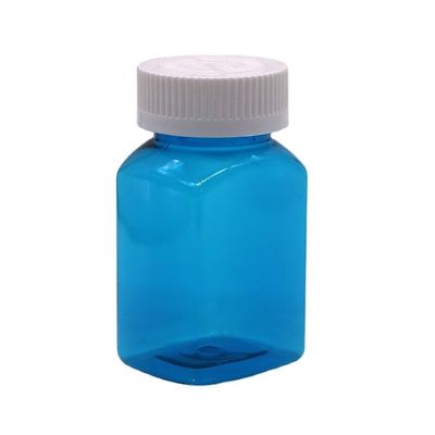 Solid Bottle Powder Bottle with Screw Cap 120ml PET Square Transparent Plastic Bottle