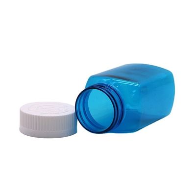 Solid Bottle Powder Bottle with Screw Cap 120ml PET Square Transparent Plastic Bottle