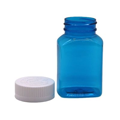 Solid Bottle Powder Bottle with Screw Cap 120ml PET Square Transparent Plastic Bottle