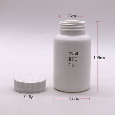 225mL Round Shape PET Plastic Bottle for Plii Medicine Solid Tablet Capsule Organizer