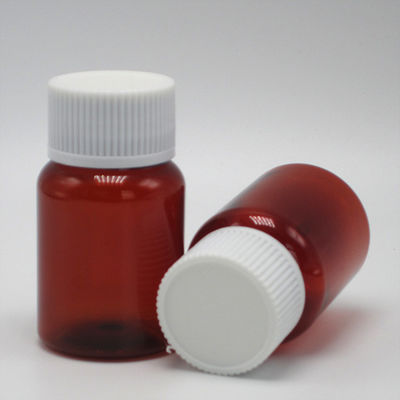 40ml/1.3oz Amber PET Pill Capsule Fish Oil Bottle with Silver Aluminum Screw Cap