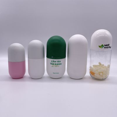 120ml/130ml/180ml/200ml/250ml HDPE Plastic Capsule Shaped Bottle for Vitamin Supplement Pill