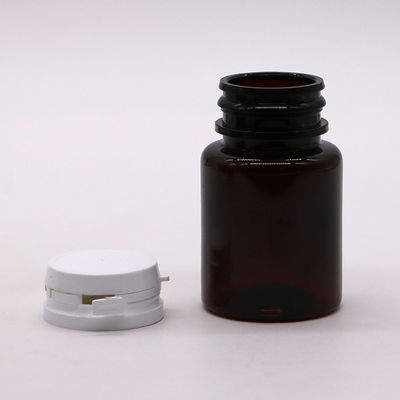 Custom Color 50ml Amber PET Pill Capsule Fish Oil Bottle with Tear-off Cap/ Screw Cap