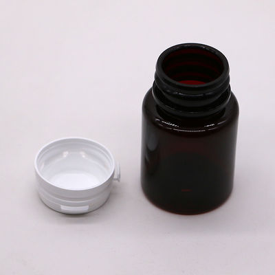 Custom Color 50ml Amber PET Pill Capsule Fish Oil Bottle with Tear-off Cap/ Screw Cap