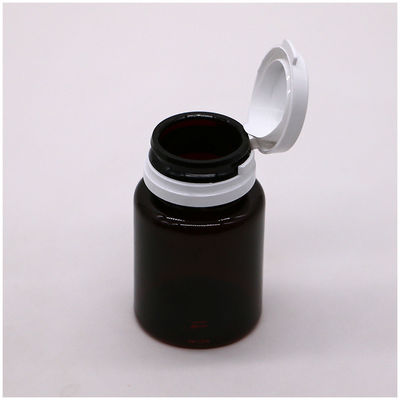 Custom Color 50ml Amber PET Pill Capsule Fish Oil Bottle with Tear-off Cap/ Screw Cap