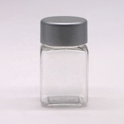 Clear Square Shape 30mL PET Plastic Bottle for Medicine Supplement Storage Supplement