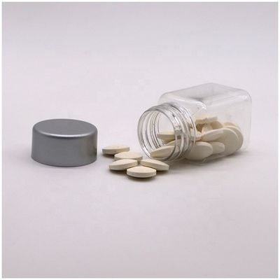 Clear Square Shape 30mL PET Plastic Bottle for Medicine Supplement Storage Supplement