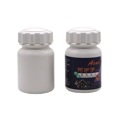 Medicine Solid Tablet Capsule Storage 175mL PE Plastic Bottle with Gear Cover
