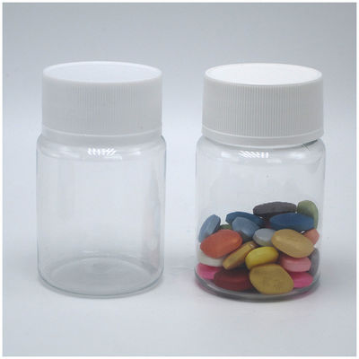 Refillable 60ml Amber PET Pill Capsule Fish Oil Bottle with Silver Aluminum Screw Cap