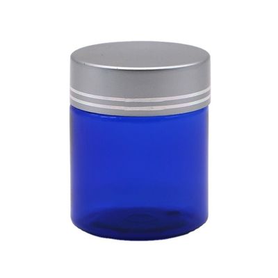Refillable 40ml/1.3oz PET Pill Capsule Fish Oil Bottle with Silver Aluminum Screw Cap