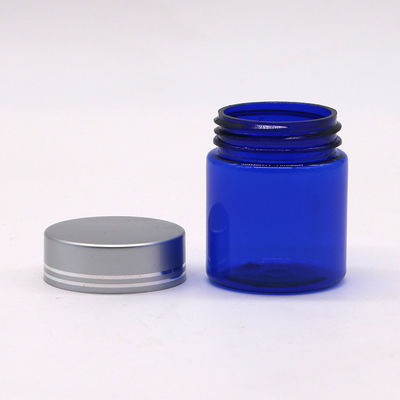 Refillable 40ml/1.3oz PET Pill Capsule Fish Oil Bottle with Silver Aluminum Screw Cap