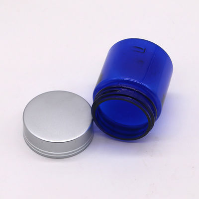 Refillable 40ml/1.3oz PET Pill Capsule Fish Oil Bottle with Silver Aluminum Screw Cap