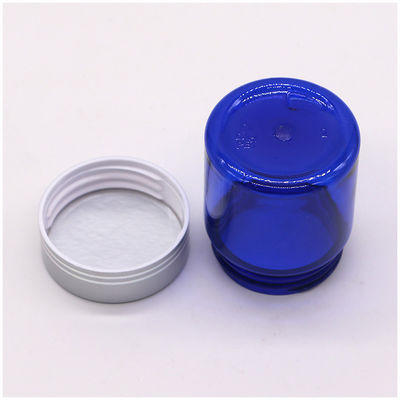 Refillable 40ml/1.3oz PET Pill Capsule Fish Oil Bottle with Silver Aluminum Screw Cap