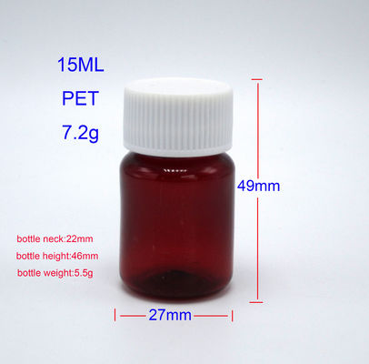 15ml Custom Service PET Plastic Pill Bottle with Child Safety Cap Recyclable BPA-free