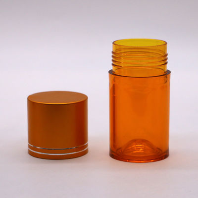 Refillable 60ml PET Pill Capsule Fish Oil Bottle with Gold Silver Aluminum Screw Cap