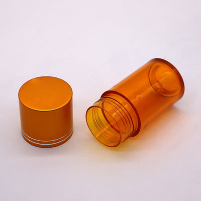 Refillable 60ml PET Pill Capsule Fish Oil Bottle with Gold Silver Aluminum Screw Cap
