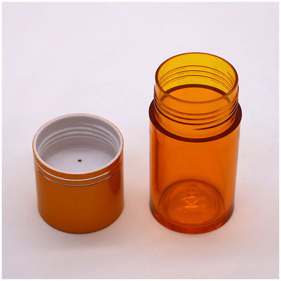 Refillable 60ml PET Pill Capsule Fish Oil Bottle with Gold Silver Aluminum Screw Cap