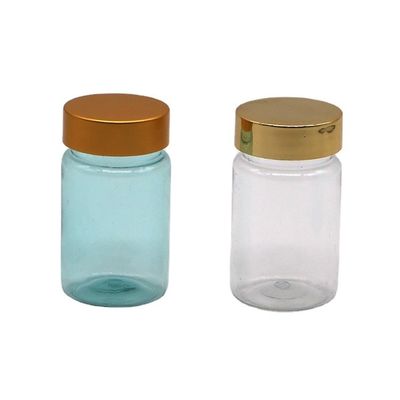 Health Care 70ML PET Plastic Capsule Pill Bottle with Gold Silver Cap