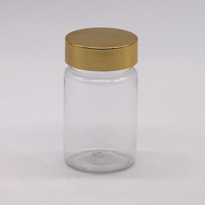 Health Care 70ML PET Plastic Capsule Pill Bottle with Gold Silver Cap