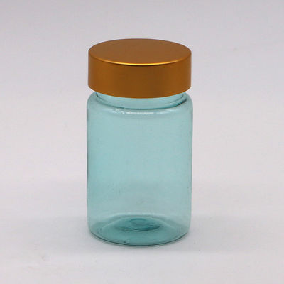 Health Care 70ML PET Plastic Capsule Pill Bottle with Gold Silver Cap
