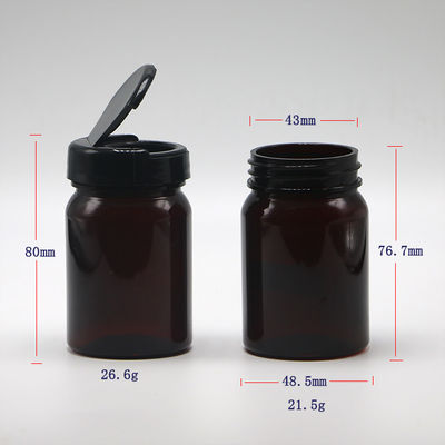 Screen Printing 80ML PET Medical Plastic Refillable Bottle for Capsule Pill