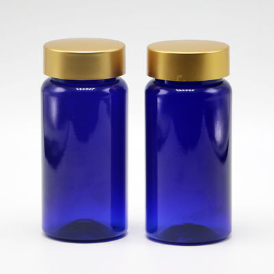 100ml PET Customized Color Sterile Refillable Medicine Plastic Bottle For Pill Tablet Capsule With Gold Coating Cap