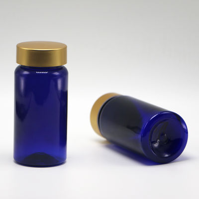 100ml PET Customized Color Sterile Refillable Medicine Plastic Bottle For Pill Tablet Capsule With Gold Coating Cap