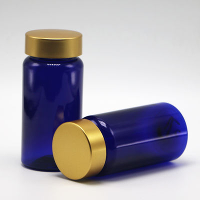 100ml PET Customized Color Sterile Refillable Medicine Plastic Bottle For Pill Tablet Capsule With Gold Coating Cap