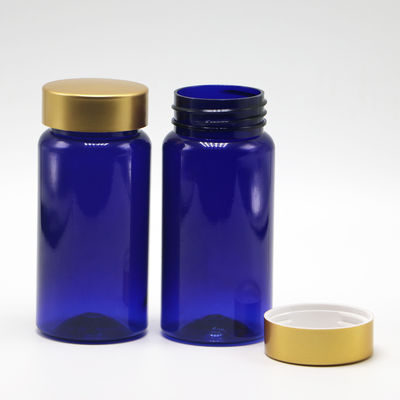 100ml PET Customized Color Sterile Refillable Medicine Plastic Bottle For Pill Tablet Capsule With Gold Coating Cap