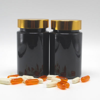Base Material PET 120ml Black Plastic Bottle for Supplement Pill Capsule Medicine