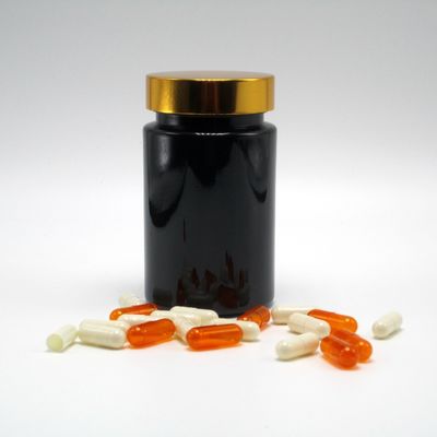 Base Material PET 120ml Black Plastic Bottle for Supplement Pill Capsule Medicine