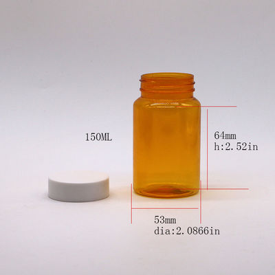 Free Samples 150ML/CC PET Plastic Orange Bottle For Medicine Pill Supplement Bottle