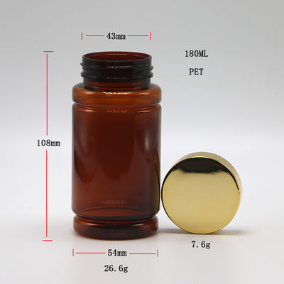 Child Resistant Lids PET Bamboo Shape Plastic Bottle for Pill Capsule Tablet Medicine Supplement